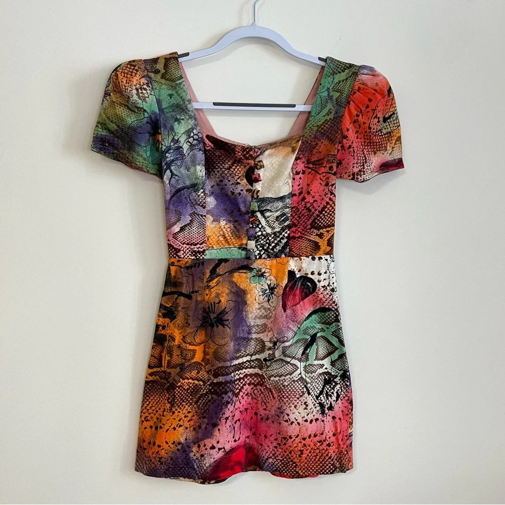 Farm Rio Brazil Puff Sleeve Mini Dress